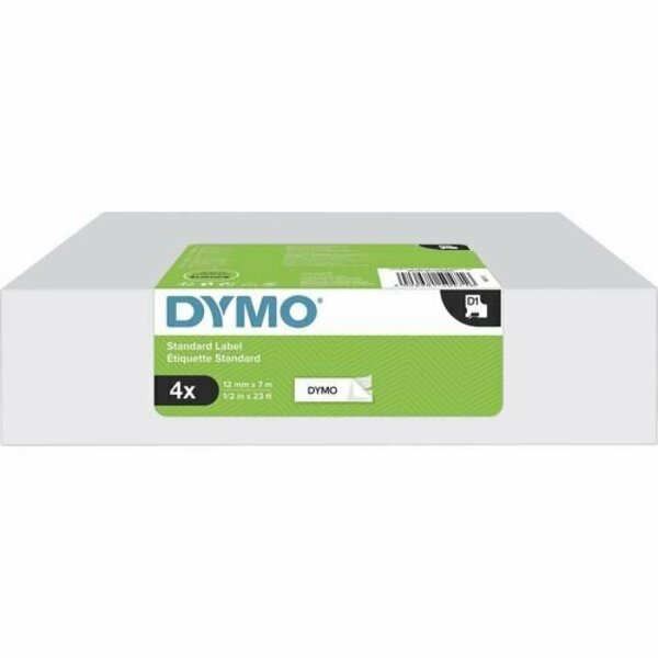 Dymo Label Tape, f/DYMO Labelmakers, 1/2inx23ft , Black/White, 4PK DYM2150471